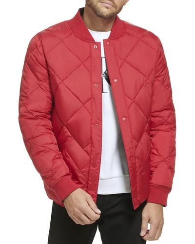 Calvin Klein Reversible Diamond Quilted Jacket - Red