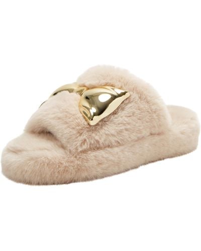 Katy Perry The Fuzzy Bow Slide Slipper - Natural