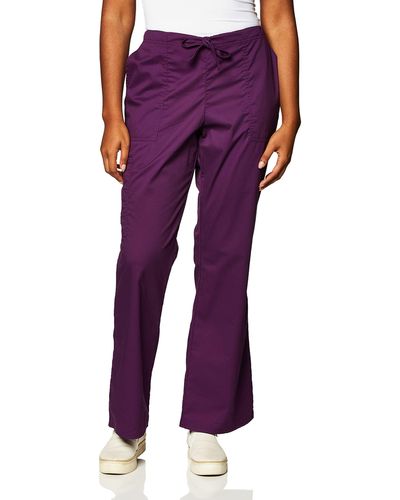 CHEROKEE Scrubs For Workwear Core Stretch Drawstring Cargo Scrub Pants 4044 - Purple
