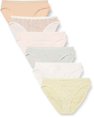 Amazon Essentials Cotton Stretch High-cut Bikini Panty - White