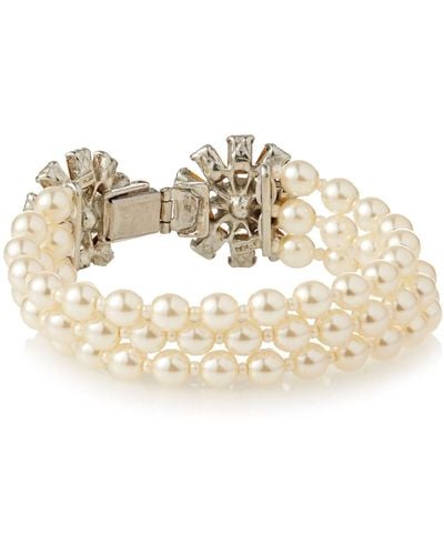 Ben-Amun Ben-amun Pearl Bracelet With Crystals - Metallic