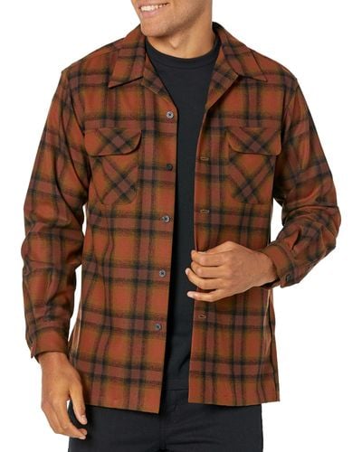 Pendleton Long Sleeve Classic Fit Wool Board Shirt - Brown