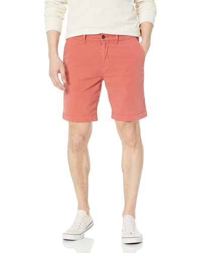 Lucky Brand 9" Stretch Twill Flat Front Short - Red
