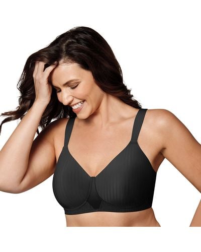 Playtex S Perfectly Smooth Full-coverage Wireless T-shirt For Full Figures Bras - Black