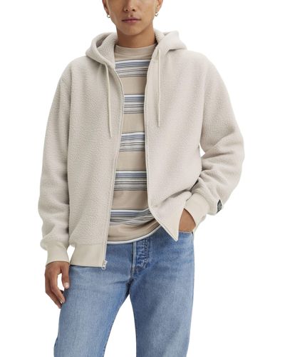 Levi's All Over Sherpa Zip Up, - Natural