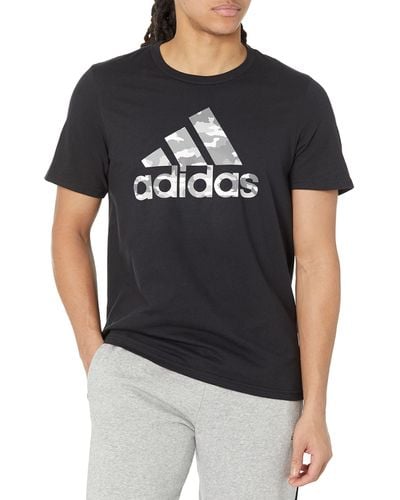 adidas Standard Camo Badge of Sport Graphic Tee - Nero