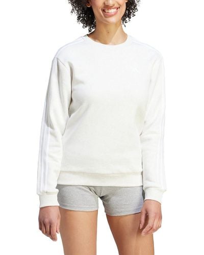 adidas Essentials 3-stripes Fleece Sweatshirt - White