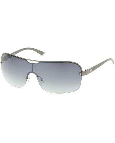 U.S. POLO ASSN. Pa1002 Semi Rimless Metal Combo Uv Protective Shield Sunglasses Classic Gifts For - Black