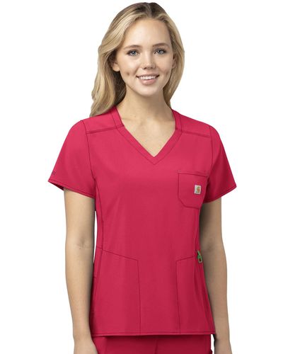 Carhartt Plus Size Modern Fit Chest Pocket Top - Red