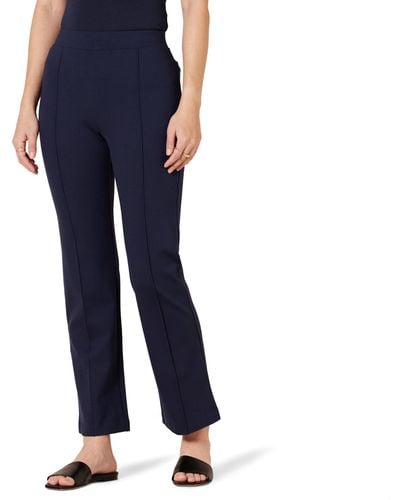 Amazon Essentials Knöchellange Kick-Flare-Hose aus Ponte mit mittelhohem Bund zum Hineinschlüpfen - Blau