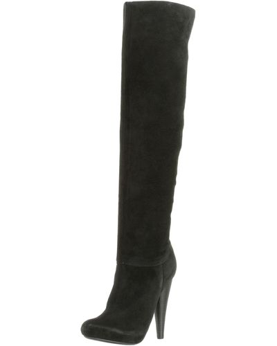 N.y.l.a. Petula Tall Shaft Boot,black Suede,7.5 M