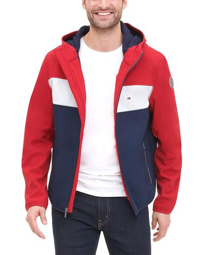 Tommy Hilfiger Hooded Performance Fleece Jacket Long Sleeve Fleece Jacket - Multi - X-large - Red