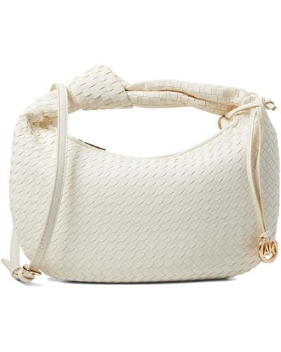 Anne Klein Mini Woven Shoulder Bag - White