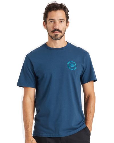 Brixton Pledge Long Sleeve Standard T-shirt - Blue