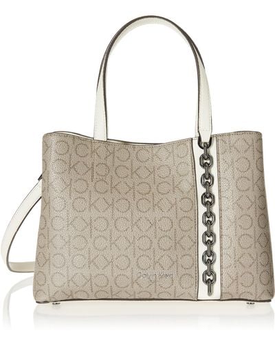 Calvin Klein Adeline Triple Compartiment Satchel - Naturel