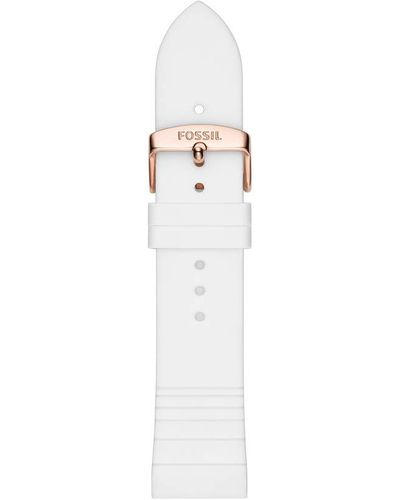 Fossil 22mm Silicone Interchangeable Watch Band Strap - White