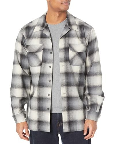 Pendleton Size Long Sleeve Tall Board Shirt - Gray