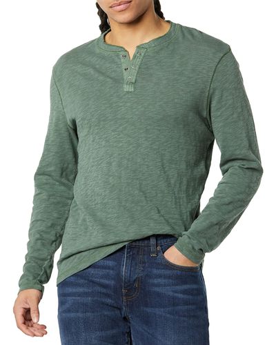 Lucky Brand Washed Snap-button Henley - Green
