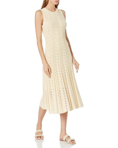 Shoshanna Dalma Knit Sleeveless Midi Dress - Natural