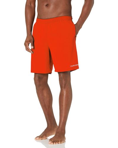 Calvin Klein Elastic Waist Quick Dry Swim Trunk - Orange