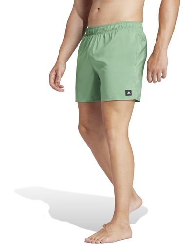 adidas Solid Clx Short-length Swim Shorts - Green