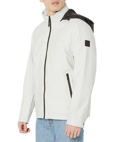 DKNY All 's Lightweight Water Resistant Jacket With Zip Out Hood - White