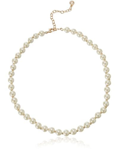Anne Klein Womens "perfectly Pearl" Pearl Collar Necklace - Metallic