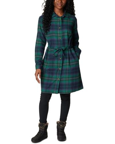Columbia Holly Hideaway Flannel Dress - Green