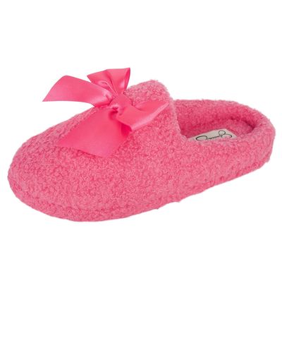 Jessica Simpson Terry Slide Slipper With Removable Patches in Pink