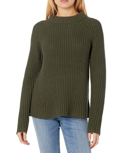 Goodthreads Relaxed-fit Cotton Shaker Stitch Mock Neck Sweater - Green