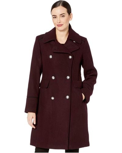 Vince Camuto Double-breasted Long Wool Coat - Multicolor