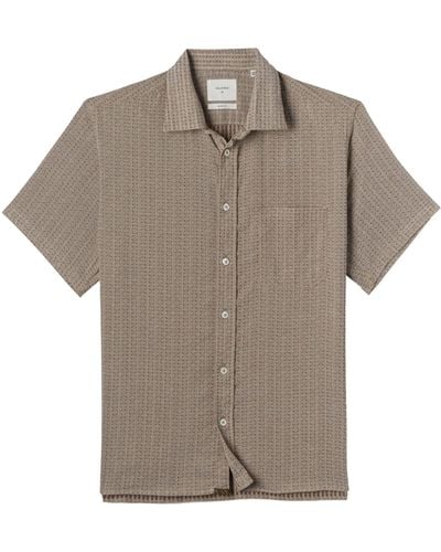 Billy Reid S/s Treme Block Shirt - Brown