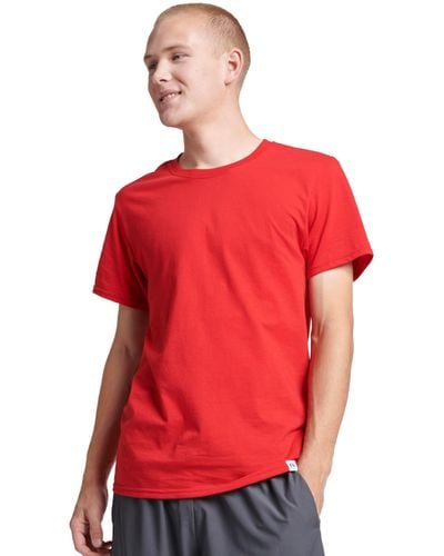 Russell Cotton Performance Sleeveless Muscle T-shirt,true Red,x-large