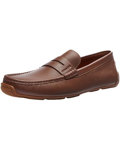 COACH Luca Leather Driver Loafer - Brown