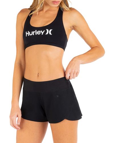 Hurley Womens 2.5" Soft Waistband Boardshort Board Shorts - Black