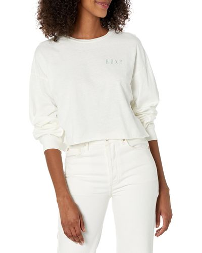 Roxy Oversized Long Sleeve T-shirt - White