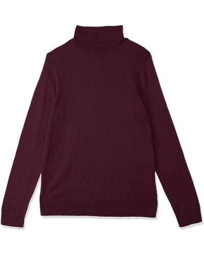 Amazon Essentials Classic-fit Lightweight Long-sleeve Turtleneck Sweater - Purple
