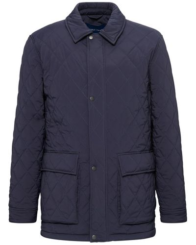 Cole Haan Quilted Rain Jacket - Blue