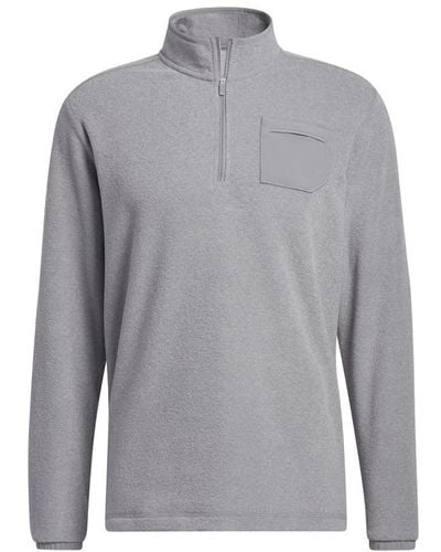 adidas Primegreen Quarter Zip Pullover - Gray