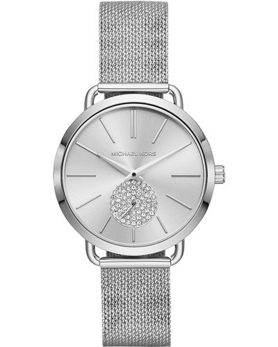 Michael Kors Portia Two-hand Sub-eye Silver-tone Stainless Steel Watch - Metallic
