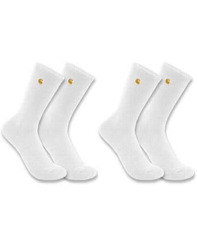 Carhartt Force Midweight Crew Sock 2 Pack - White
