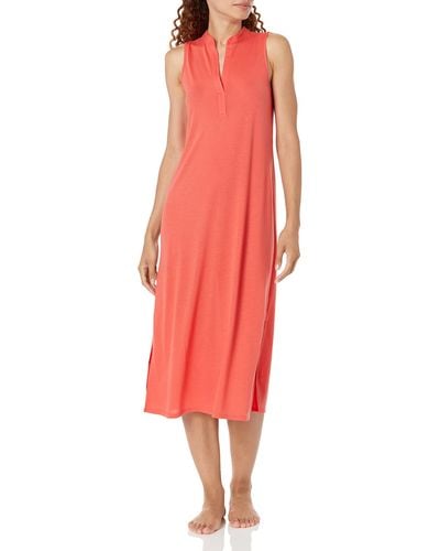N Natori Tank Gown Length 46",calypso Coral,extra Small - Red