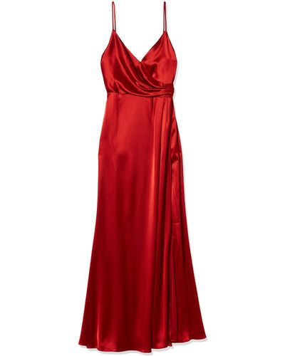 JILL Jill Stuart Satin Wrap Slip Dress - Red