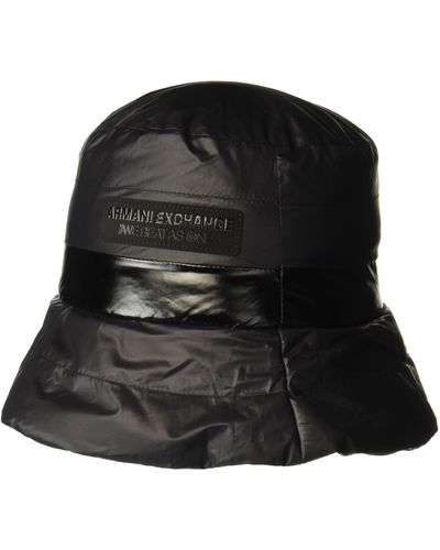Emporio Armani A | X Armani Exchange Exclusive We Beat As One Puffer Bucket Hat - Black