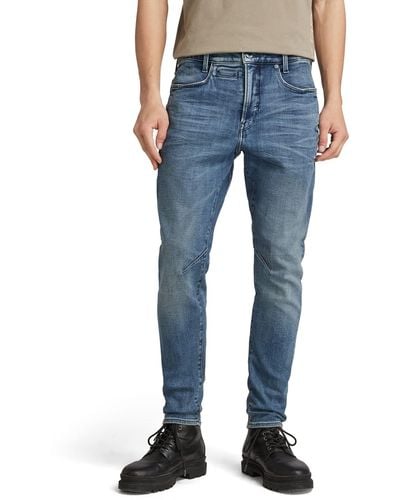 G-Star RAW D-staq 3d Slim Jeans Voor - Blauw