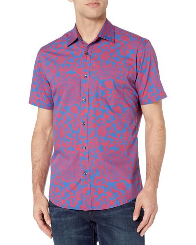 Amazon Essentials Regular-fit Short-sleeve Poplin Shirt - Purple