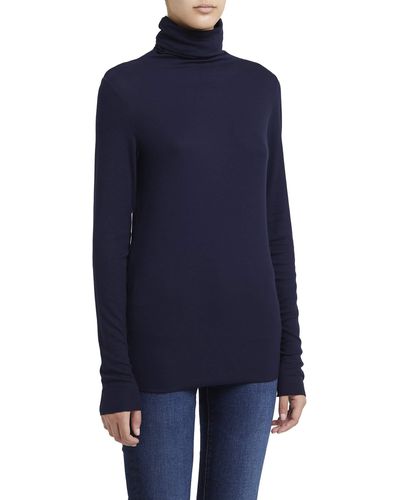 AG Jeans Chels Ribbed Knit Fitted Longsleeve Turtleneck - Purple