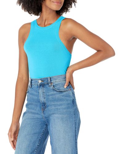 The Drop @lucyswhims Fitted Cutaway Racer Tank Jumper - Blue
