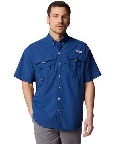 Columbia Bahama Ii Short Sleeve Shirt Button - Blue