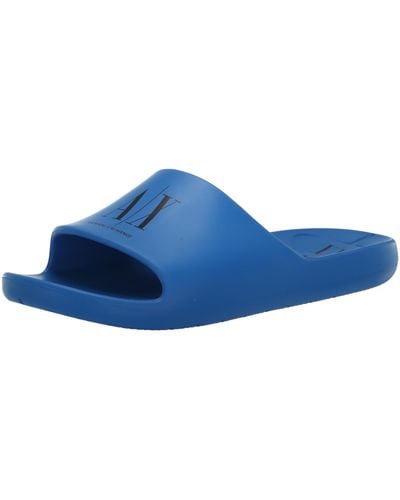 Emporio Armani A | X Armani Exchange Icon Slide Sandal - Blue